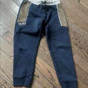 Boss Blue and Tan Joggers with Elastic Waistband